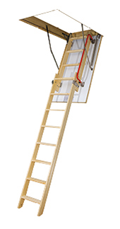 Деревянная двухсекционная раздвижная чердачная лестница Fakro LDK